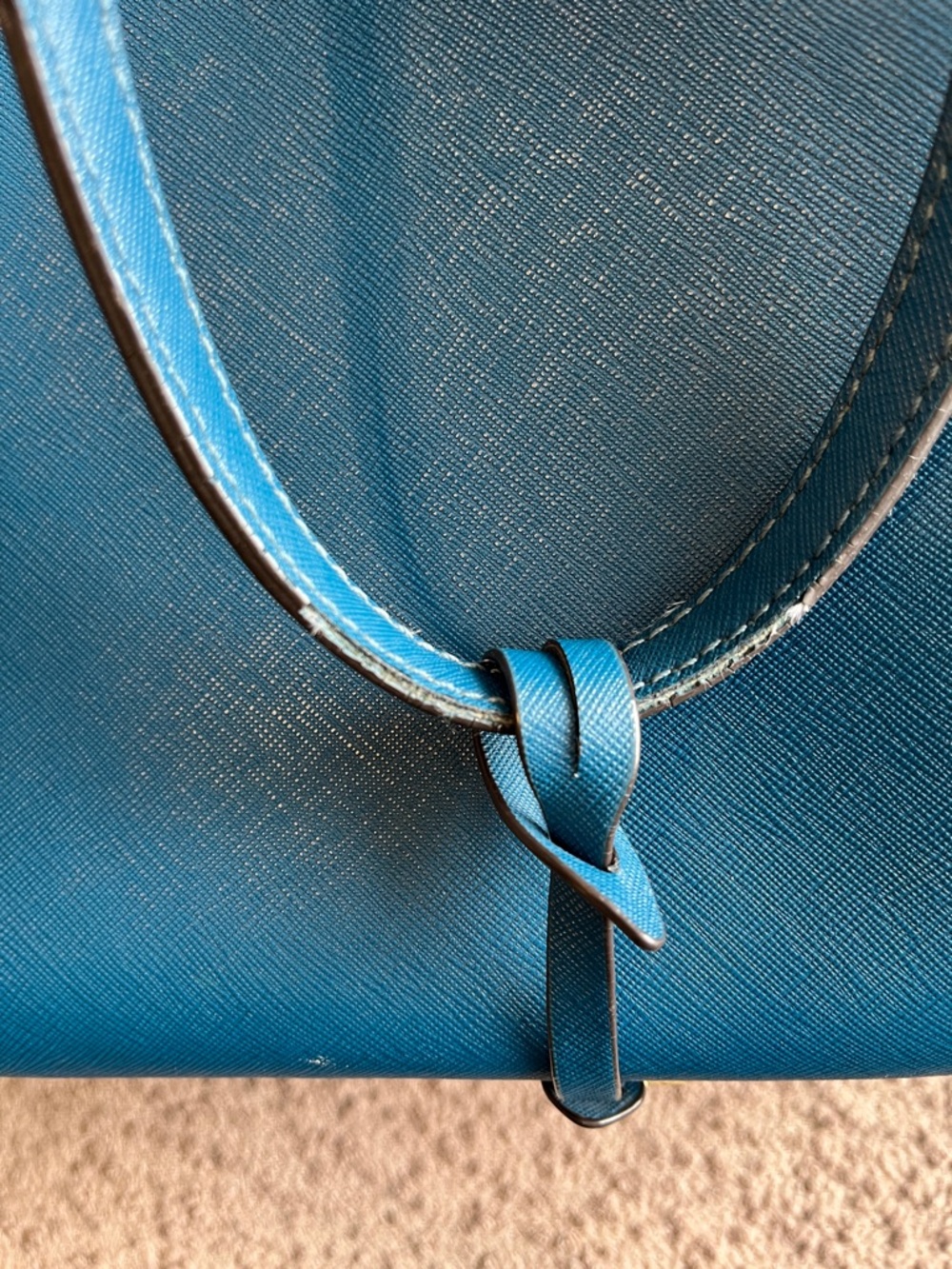 Henri Bendel West 57th Schoolbag Tote - Teal Saffiano Leather - Picture 7 of 10